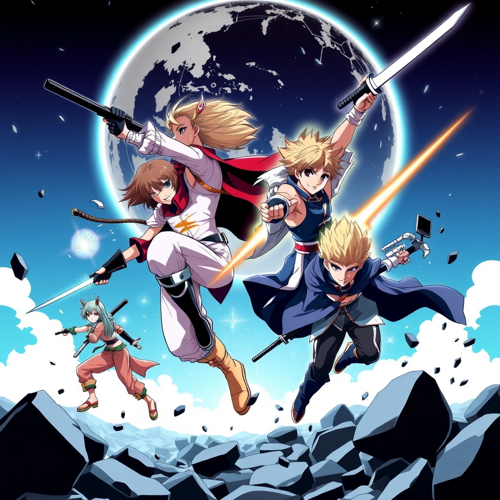 Action and battle anime collection poster